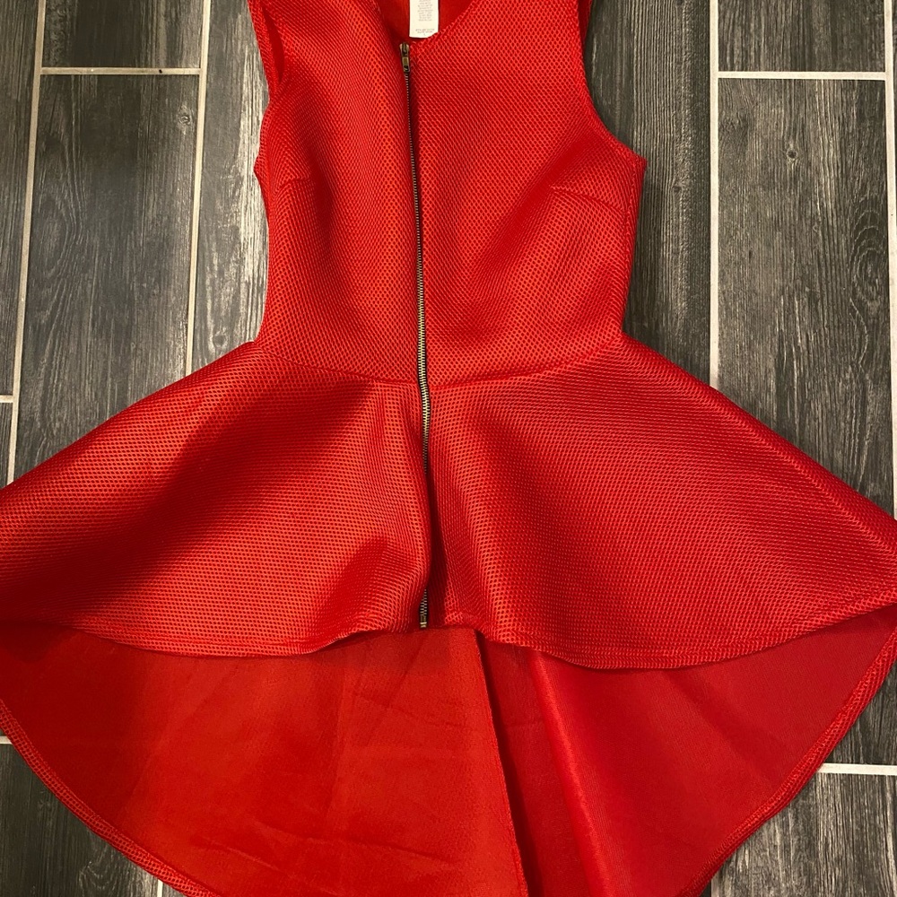 90s Y2K Red Dress Sleeveless Mini Jersey Steam Punk Goth Retro Made In USA L